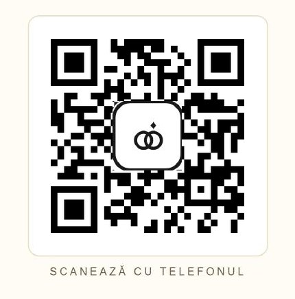 Cod QR generat de Invitera prin care invitații lasă o urare video pentru miri
